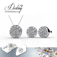 Destiny Jewelry Crystal From Swarovski Set Round Pendant AMD Earrings Crystal Set